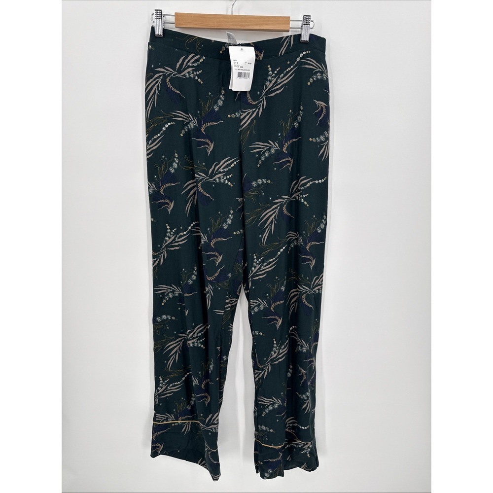Hanro Womens Green Kelp Garden Print Lounge Pants Size Small Designer Luxury NWT
